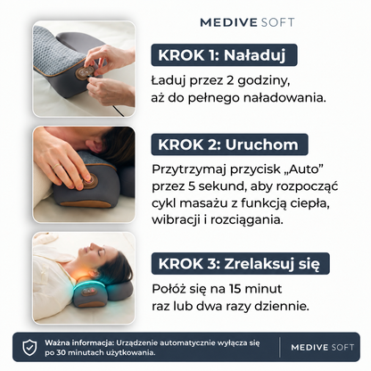 Medive Soft™ — Poduszka Terapeutyczna 3-w-1 na Ból Szyi